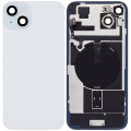 Back Glass With Steel Plate With Wireless NFC Charging MagSafe Magnet & Flashlight Flex Compatible For iPhone 15 Plus (Used OEM Pull: Grade A) (Blue)