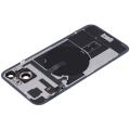 Back Glass With Steel Plate With Wireless NFC Charging MagSafe Magnet & Flashlight Flex Compatible For iPhone 15 Plus (Used OEM Pull: Grade A) (Blue)