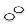 Casper Camera Lens Protector Compatible For iPhone 13 / 13 Mini (Silver) (Clear)
