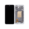 OLED Assembly With Frame Compatible For Samsung Galaxy A55 (A556 / 2024) (Refurbished) (Iceblue)