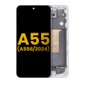 OLED Assembly With Frame Compatible For Samsung Galaxy A55 (A556 / 2024) (Refurbished) (Iceblue)