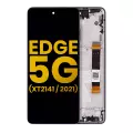 LCD Assembly With Frame Compatible For Motorola Edge 5G (XT2141 / 2021) (Refurbished) (Nebula Blue)