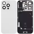 Back Glass With Steel Plate With Wireless NFC Charging MagSafe Magnet & Flashlight Flex Compatible For iPhone 16 Pro (Used OEM Pull: Grade A) (White Titanium)