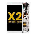 LCD Assembly With Frame Compatible For Motorola Moto X2 (XT1096 / 2014) (Refurbished) (White)