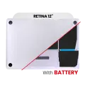 Bottom Case With Battery (A1705) Compatible For MacBook Retina 12" (A1534 / Early 2016 / Mid 2017) (Silver)