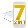 2 in 1 (Front Glass + Frame Pre-Installed) Compatible For iPhone 7 (2 Pack) (White)