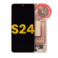 OLED Assembly With Frame Compatible For Samsung Galaxy S24 5G (US & International Version) (Refurbished) (Sandstone Orange)