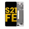 OLED Assembly With Frame Compatible For Samsung Galaxy S21 FE 5G (US & International) (Refurbished) (White)